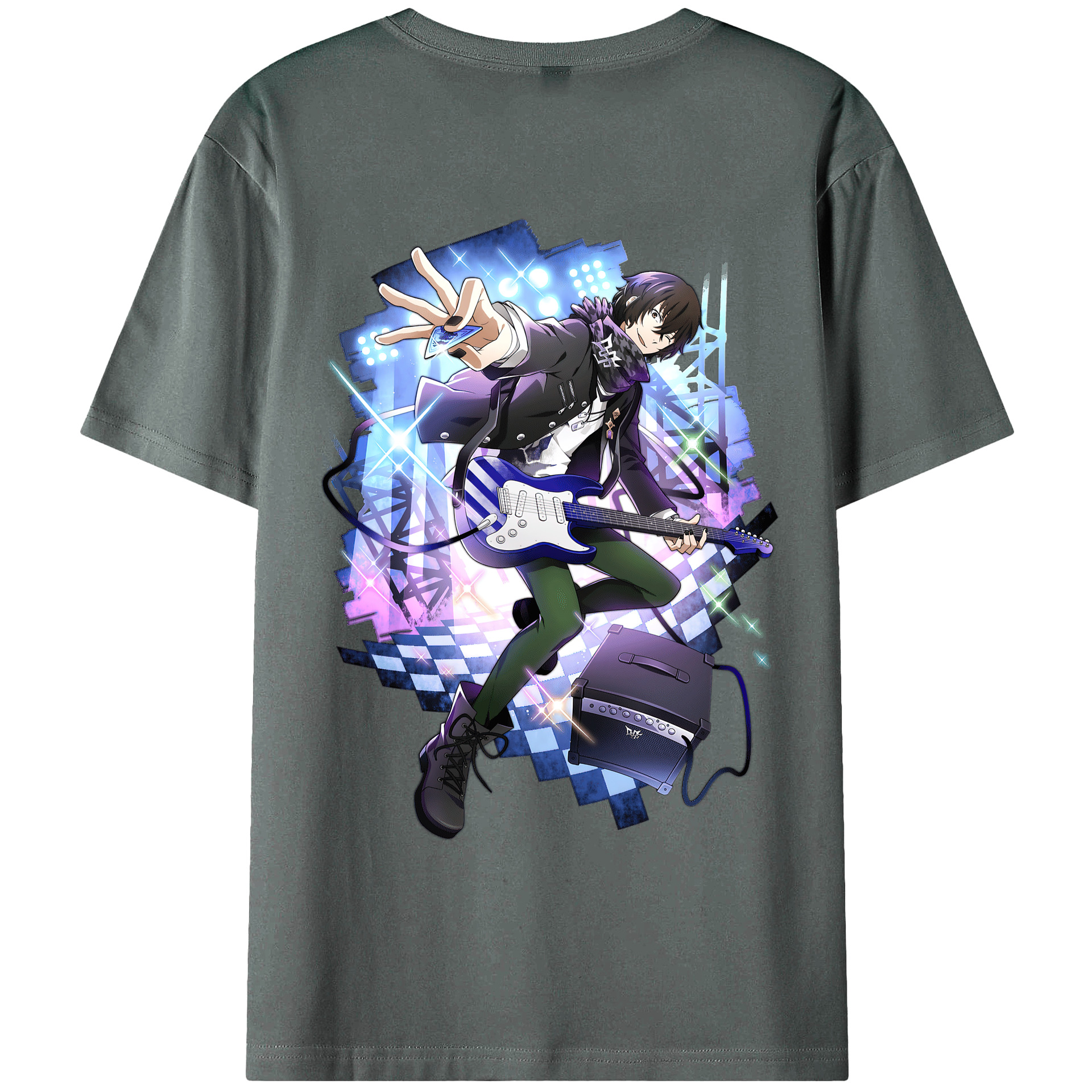 （画像用） 文豪ストレイドッグス Bungo Stray Dogs 綿100％ メンズ半袖Tシャツ（バックプリント） 通気性